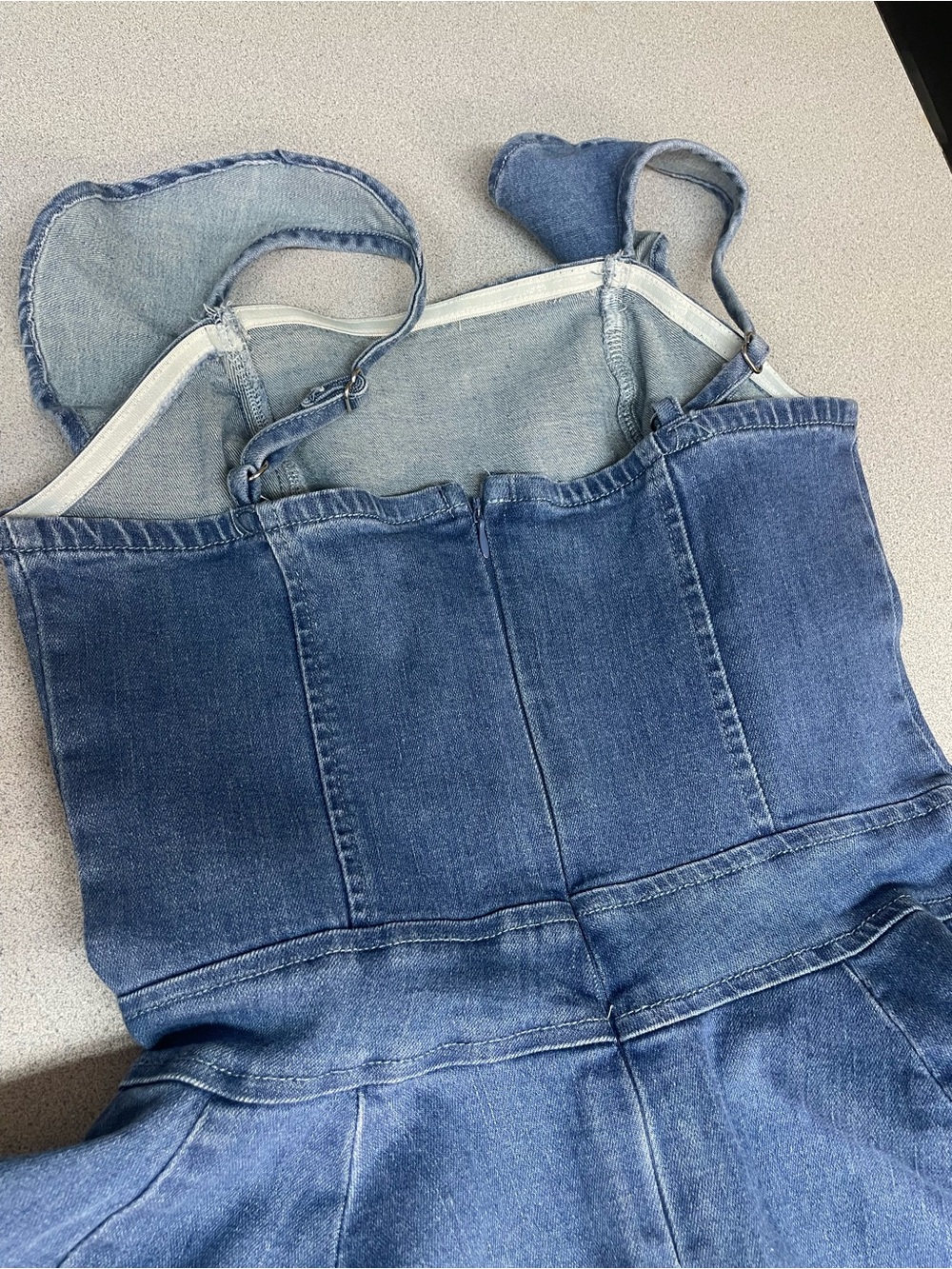 Blue Denim Ruffle Strap Sundress - Picture 4 of 5